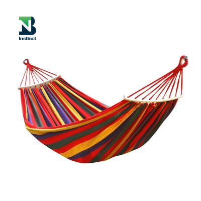 China Modern INSTINCT Anti-Roll Canvas Outdoor Hammock Curved Wooden Stick Platypus Hammock Swing Hammock for sale