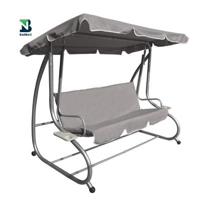 China Good Stability and High Weight Capacity Instinct Hot Selling 3 Seat Outdoor Garden Patio Swing Chair with Canopy for sale