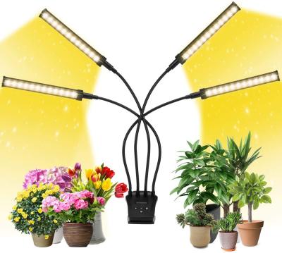 China Fast Shipping VEG 192 LED Bead Full Spectrum Four Head Indoor Indoor Plant To Grow Light Lamp With Desk Clip for sale