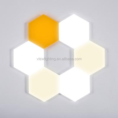 China Modern Magnetic Connection 6pcs Wall Light Honeycomb Touch Dimmable Sensor Led Lamps For Home Decoration for sale