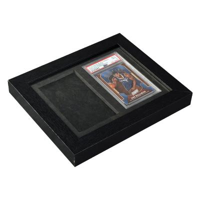 China Wholesale 2 Acrylic Colorful Trading Card Frame PSA Cards Wooden Frame Trading Card Display Case for sale