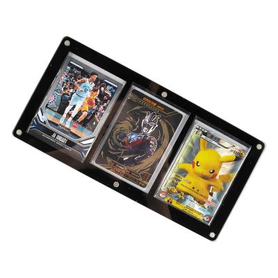 China Wholesale Black Tcg Display Cards 130pt tcg Display Cards 3 Acryl tcg yugioh Case Stand for sale