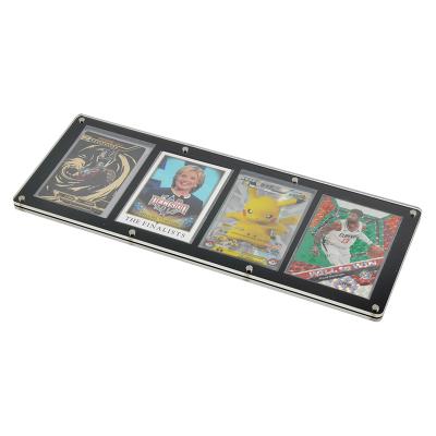 China Wholesale Black 4 Baseball Frame PSA Slab Card Display Cabinet Sports Card Display Black Frame for sale