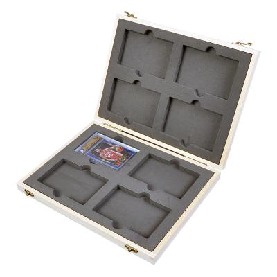 China Wholesale Rated Card Case Wood Hinged With Fin Case BGS Magnetic Trade Rated Sports Card Storage Box for sale