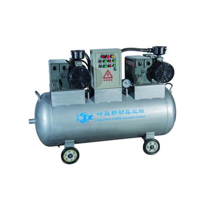 China World Water Solutions Developing Single Stage 3kw 100 m3/h Rotary Vane Vacuum System With Pressure Tank for sale