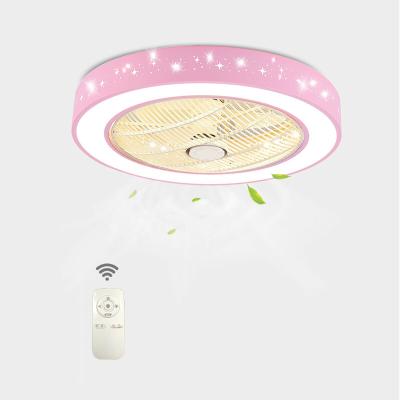 中国 New Square Light Fan Light Hidden Blade With Remote LED Led Ceiling Light With Fan 販売のため