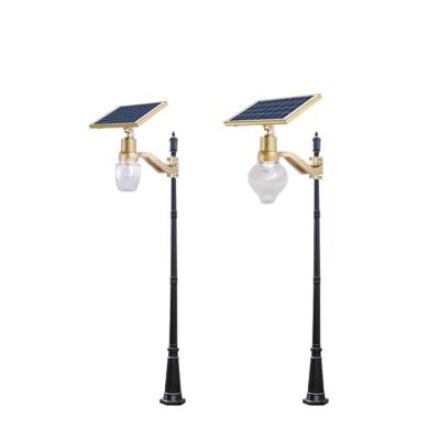 China Industry using gold color solar panel outdoor led street light for garden park led lighting yard lamps for sale