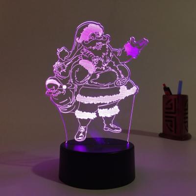 China Creative Fashion Holiday Lamp Christmas Animal Shape Optical 3D Illusion Lamp Color Changing 3D LED Night Light For Christmas Decoration for sale