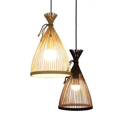 Китай Indoor Lighting Simple Bamboo Weaving Creative Customized Factory Art Basket Ceiling Light LED Chandelier Rattan Stair Bar Window Light Lamp продается