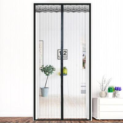 China Easily Open Magnetic Insect Curtain Fly Screen Door Weighted Mesh Self Shutting for sale