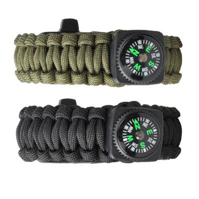 China Lightweight Flint Fire Starter Survival Compass Paracord Bracelets - Wilderness Kit for sale