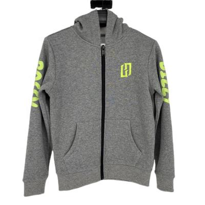 China Breathable Zipper Neck Windproof Printed Hoodie , Kids Embroidered Custom Hoodies for sale