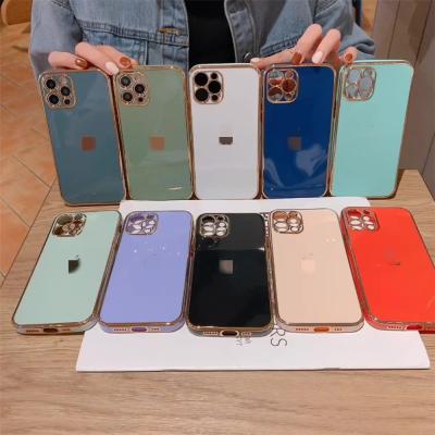 China Anti-drop With Lens Camera Protection Electroplate TPU Case For iPhone 13 12 11 Xs Max Xr 6s 7G 8 Pro Mobile Phone Back Cover Fundas More for sale