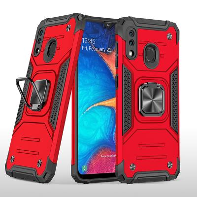 China Ring Phone Case For Huawei Y6P Y9a Y7a Rugged Armor PC+TPU Shockprooof Hybrid Cover With Kickstand Metal Plate for sale