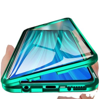 China Anti-drop hot built in magnet case 360 ​​Full Magnetic Adsorption Case For iPhone 13 12 Mini Pro Max X Xs Clear Double Sided Glass for sale