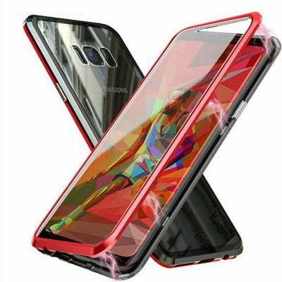 China Anti-fall Metal Aluminum Frame Double Sided Tempered Glass 360 Degree Protection Magnetic Gradient Phone Case For iPhone XS Max for sale