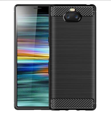 China Shockproof Soft Carbon Fiber TPU Shockproof Back Cover Mobile Phone Case For Sony Xperia 20 for sale