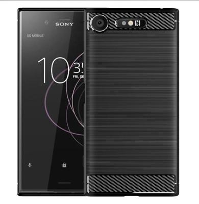 China Shockproof Soft Carbon Fiber TPU Shockproof Back Cover Mobile Phone Case For Sony Xperia XZ1 for sale