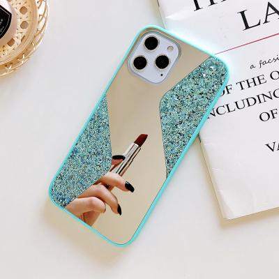 China Glitter Mirror Phone Case For Iphone X XS XR Luxury Geometric Glitter Makeup Mirror Phone Case For Pro 7 8Plus Xr Xs Max Glitter Soft Tpu Shockproof Iphone 11 Max Back Cover for sale