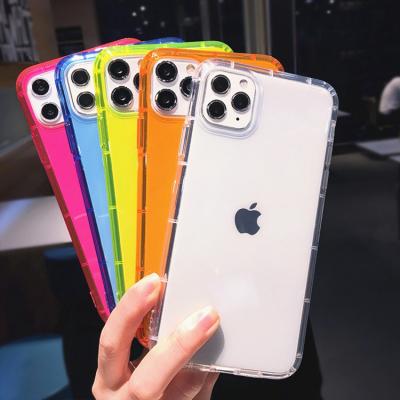 China Protector Cover For Apple iPhone 13 Pro Max Fluorescent Transparent Shockproof Bumper TPU Clear Neon Phone Case for sale