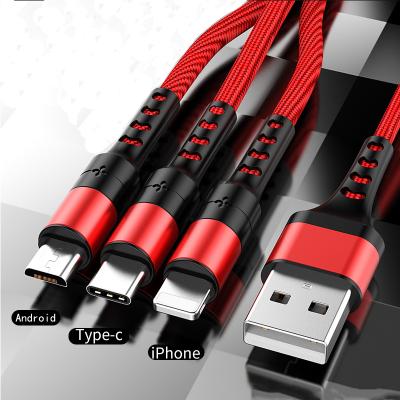 China Hot Selling Durable Strong Amazon 5A Super Fast Charging 3 In 1 Cable For iPhone Charger Micro USB 5A Type C Cable for sale