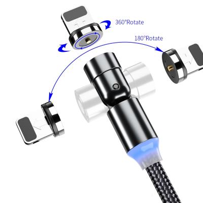 China 2021 Durable Hot Selling 1m 2m 3 In 1 540 180 Rotate Magnetic USB Cable Hot Selling 2A Fast Charging Cable for sale