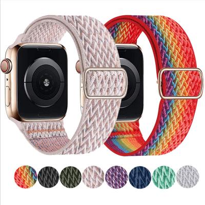 China Braided Strap BHW Solo Stretch Adjustable Stretch Buckle Solo Sport Bands For Apple Watch 38mm 40mm 42mm Elastic Nylon 44mm For Women Men for sale