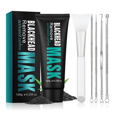 중국 Moisturizer Remover Charcoal Black Primer Skin Off Face Mask Blackhead Mask With Brush And Blackhead Extractor Acne Remover Needles Set 4pcs 판매용