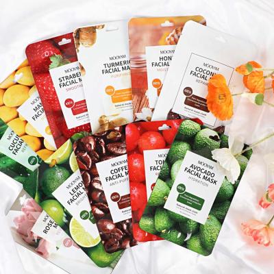 China Custom Organic Korean Face Mask Nourishing Beauty Skin Care Plant Fruit Sheet Moisturizing Facial Mask for sale