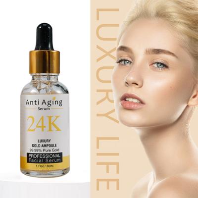 China OEM ODM factory skin care beauty 24k gold collagen anti aging face whitening 24K gold hydration serum for skin à venda