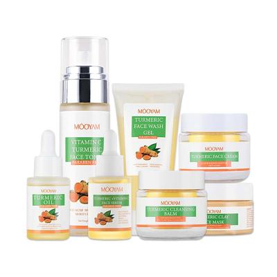 China Skin Care Products Whitening Private Label Turmeric Organic Sets Whitening Turmeric Anti Aging Skin Care Set for sale