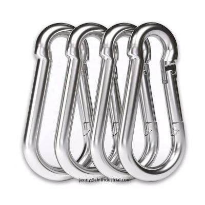 China Heavy Industry Customized Carabiner Spring Hook Stainless Steel Instant Heavy Duty Clip 400lbs Load Capacity Carabiner Key Chain for sale