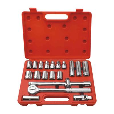 China Tool Kit Socket Set CR-V 20PCS Car 12.5 Millimeter Socket Wrench Set Socket Tool Kit for sale