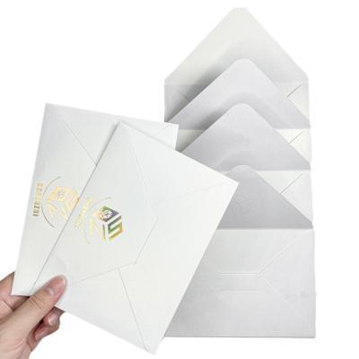 China Custom Luxury Glitter Gift Wrap Art Paper Gift Card Packaging Invitation Envelopes with Gold Hot Stamping Logo for sale