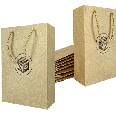 China Handmade Wholesale Custom Recycle Fruit Bread Restaurant Rack Up Washable Kraft Paper Bag For Food for sale