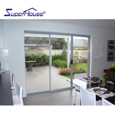 China Sliding Superhouse Mosquito Net Sliding Screen Door Australia Standard Aluminum Glazed Sliding Doors for sale