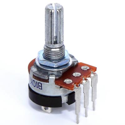 China Carbon Film Rotary Potentiometer 16mm Double Shaft WH148 Potentiometer With Switch 10k 20k 100k for sale