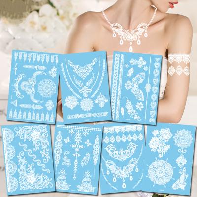 China Temporary WHITE Tattoo Sticker Waterproof Tattoo Sticker Nail For Wedding for sale