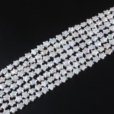 China Jewelry 12mm Cultured White Natural Five Star Shape Loose Pearl Freshwater Pearl Strand for sale