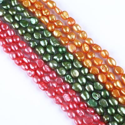 China Jewelry Wholesale 8-9mm Dyed Color Baroque Freshwater Pearl Strand for sale