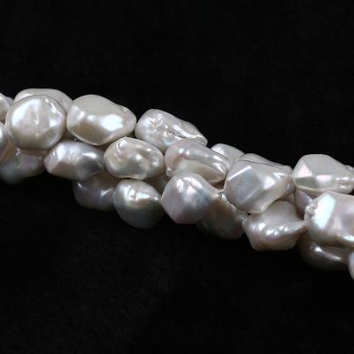 China Natural White Square Real Diamond Pearl Strand Freshwater Jewelry 14x19mm for sale