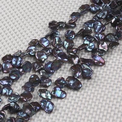 China Jewelry 14-16mm AA Black Natural Freshwater Keshi Pearl Strand for sale