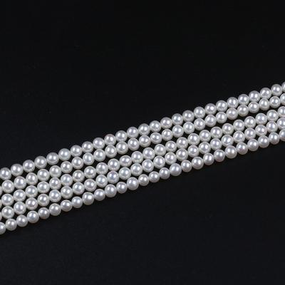 China Real Natural White Loose Pearl Jewelry 4.5mm Round Freshwater Pearl Strand A.C.A. for sale