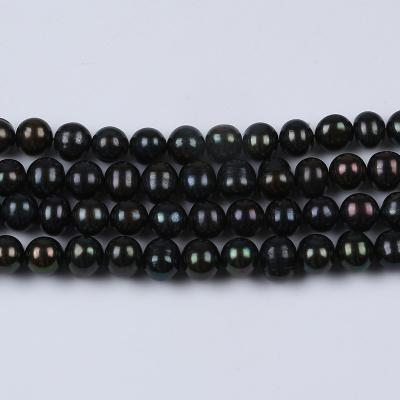 China Black Freshwater Pearl Natural Loose Pearl AAA 8-9mm Real Loose Beads Close Round Pearl Beads for sale