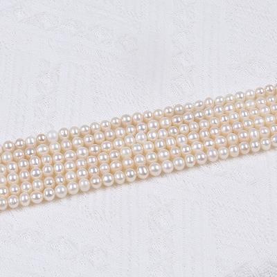 China Pearl 7-8mm Natural White Loose Freshwater Pearl Beads Real White Close Round Pearl Beads for sale