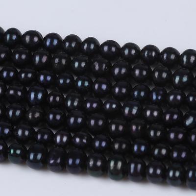 China Natural Loose Freshwater 6-7mm Black Pearl 4-5mm 5-6mm Real Loose Freshwater Pearl Beads Close Round Pearl Beads for sale