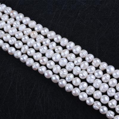 China Wholesale White Natural Freshwater Pearl Jewelry 8-9mm Potato Shape Freshwater Pearl Strand for sale