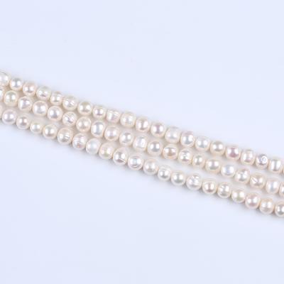 China Jewelry 7-8mm Wire Pearl AA Factory Price Freshwater White Potato Pearl Strand for sale