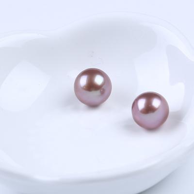 China Freshwater Pearl 9-10mm Fashion Round Shape Natural Purple Edison Loose Freshwater Pearls for sale