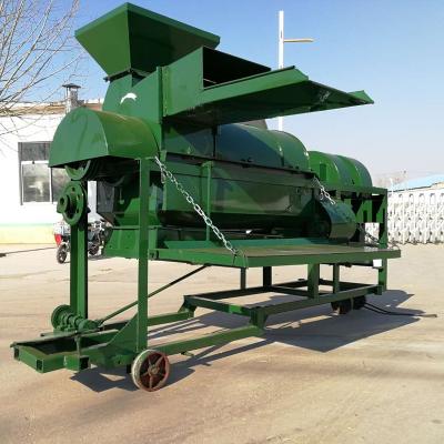 China Grain Station Large Size 100kg Multifunctional Green Color Grain Peeling Machine White Grain Peeling Thresher for sale